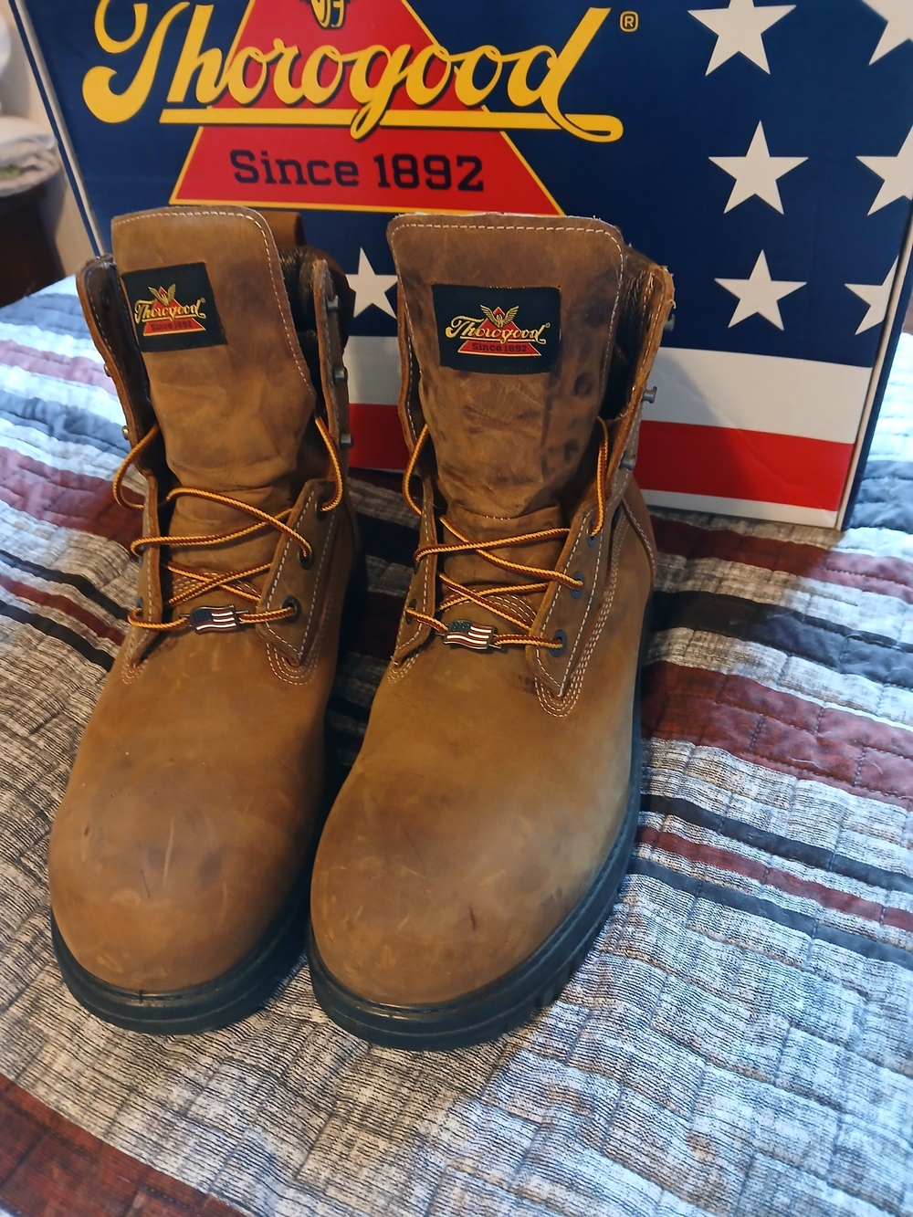 Thorogood Men's Brown Work Boots - Lace-Up Rugged Leather